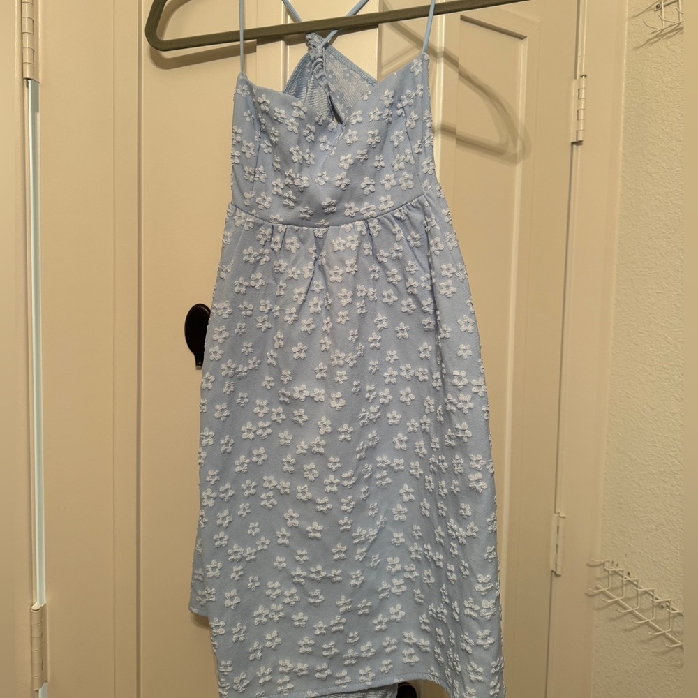 Floral Blue Baby Doll Dress